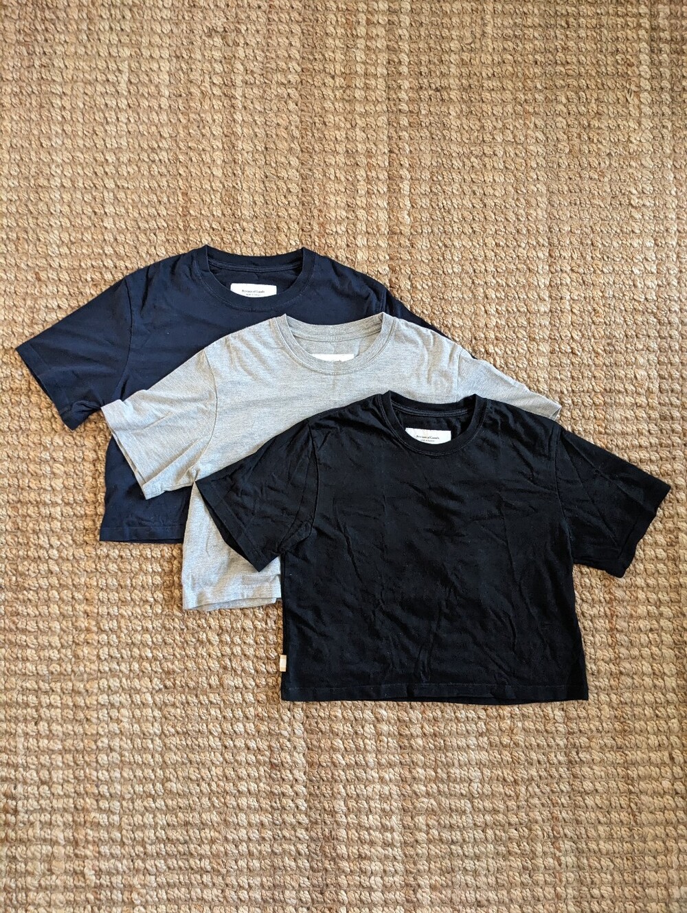 Three Province Of Canada Monday Crop Tshirts Gray Navy Black Small